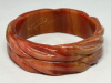 AB227 Elfrink carved bakelite bangle in rare marbled color