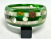 APM16 Maiden green and white laminate stripe with dots bakelite bangle