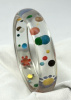 BW10 reverse carved dots applejuice bakelite bangle